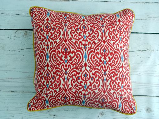 Custom Made Red And Citron Pillow