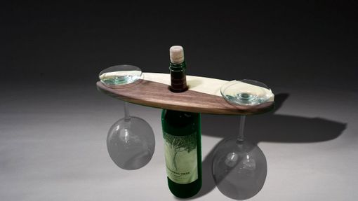 Custom Made Wine Bottle And Glass Display Rack Yin Yang