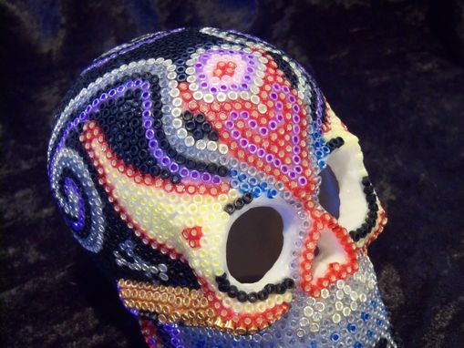 Custom Made Beaded Skull - Queen Of Hearts
