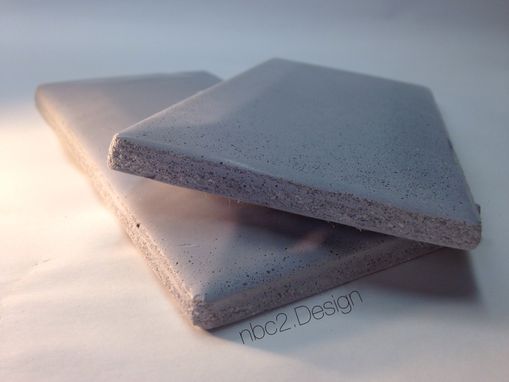 Custom Made Concrete Subway Tile - Tapered Edges - Gray White Shades