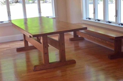 Custom Made Solid Oak Trestle Table