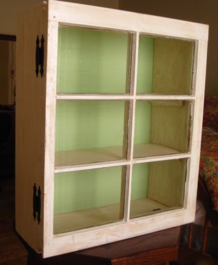 Custom Made Antiqued Window Cabinet