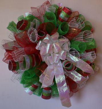 Custom Made Spiral Mesh Christmas Wreath