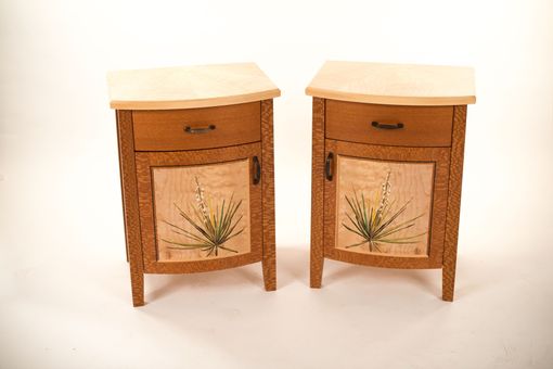 Custom Made Lacewood Bedside Cabinets
