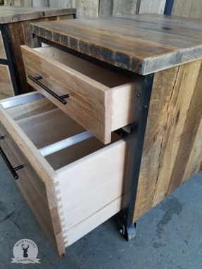 Custom Made Reclaimed Barnwood File Cabinet, Reclaimed Wood File Cabinet