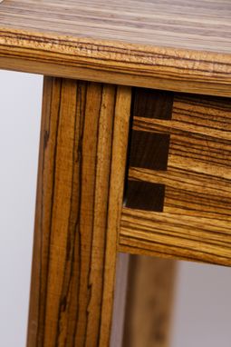 Custom Made Zebra Wood Side Table