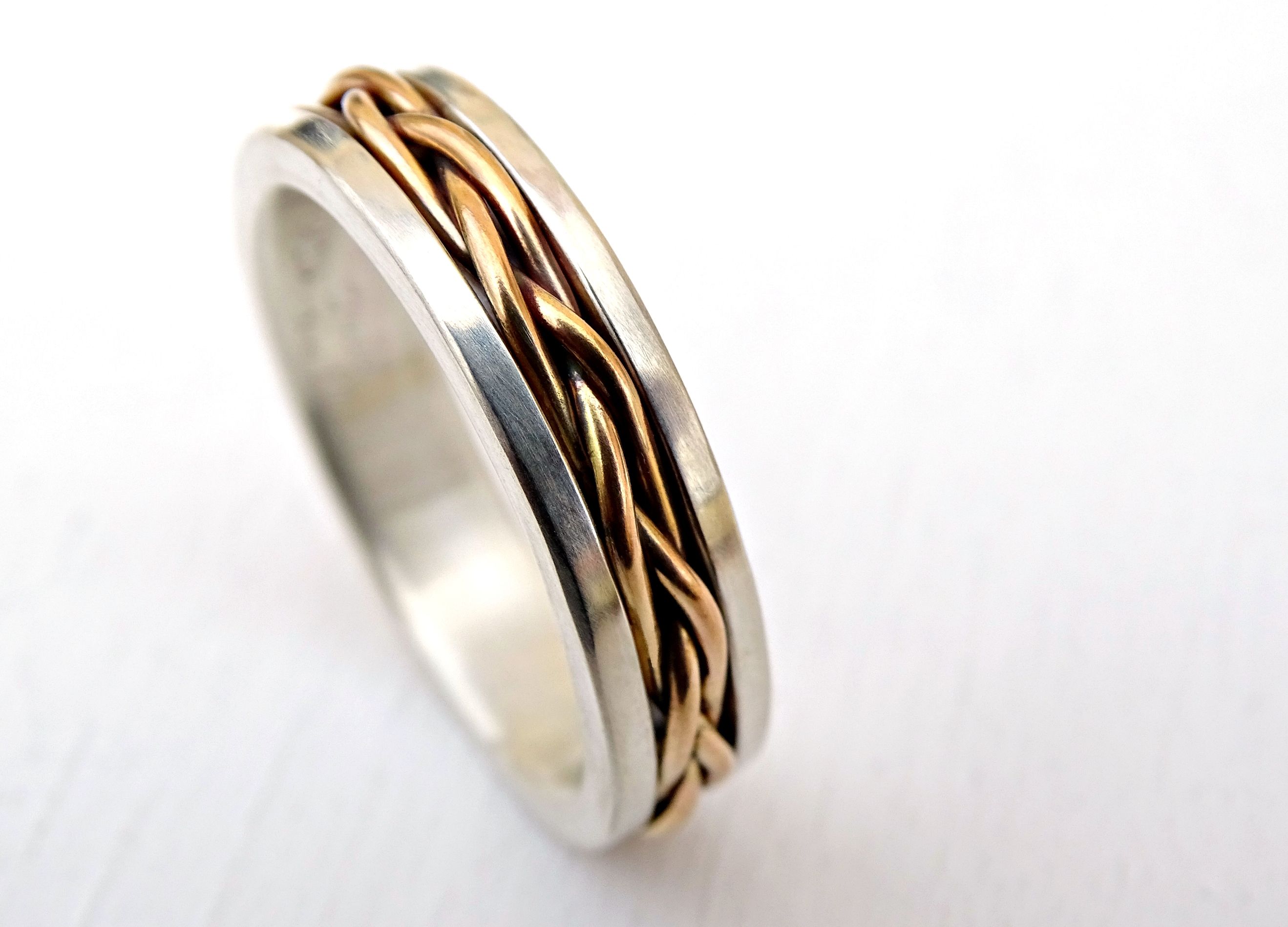 Buy a Custom Made Celtic Wedding  Band  Men  Gold  Braided 