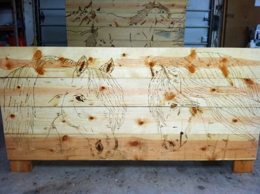 Custom Made Custom Wood Burned Bed Frame