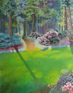 Custom Made Original Acrylic Landscape On Canvas, Art For Sale, Smithsonian Botanical Gardens.