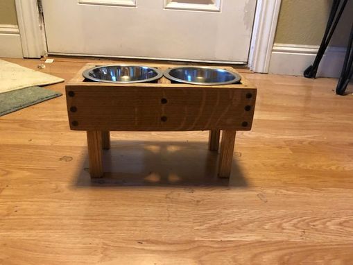 Custom Made Reclaimed Wine Barrel Dog Bowl