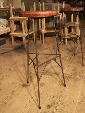 Custom Made Extra Tall Reclaimed Wood Bar Stools With Metal Legs