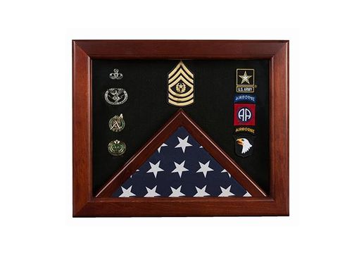 Custom Made Master Sergeant Flag Display Cases - Master Sergeant Gift