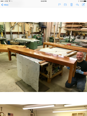 Custom Made Solid Cherry Dining Table With Benches