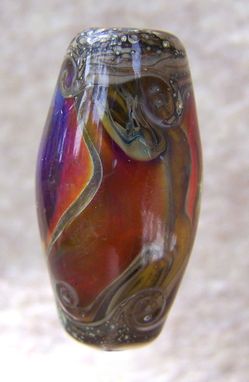 Custom Made Graceful Organic Clio Barrel Lampwork Glass Bead