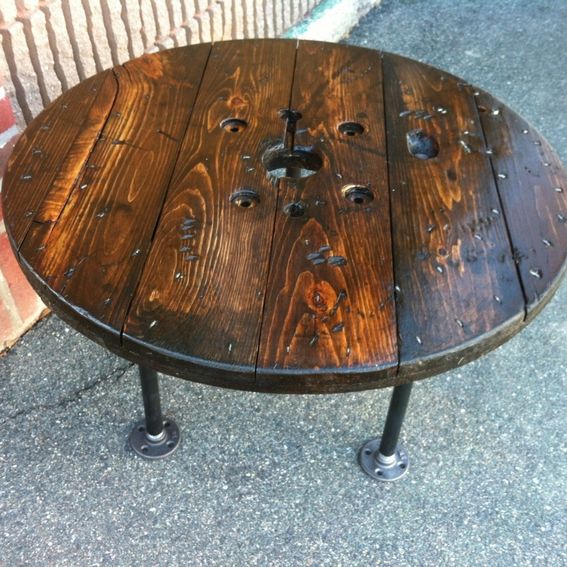 Hand Made Upcycled Spool Coffee Table by JBJunk Market | CustomMade.com