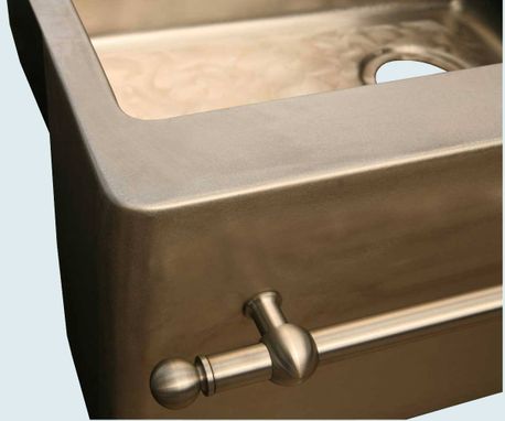 Custom Made Bronze Sink With Towel Bar & Butterfly Bottom