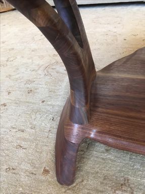 Custom Made Hand Sculptured Solid Walnut Coffee Table