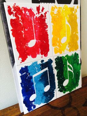 Custom Made Colorful 4 Piece Music Notes Made From Melted Crayolas!