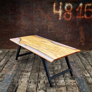 Custom Made Spalted Maple Epoxy River Coffee Table