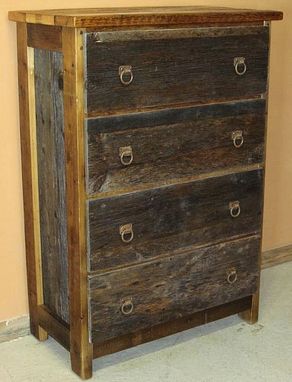 Custom Made Reclaimed Barn Wood Dresser Two Tone 4 Drawer
