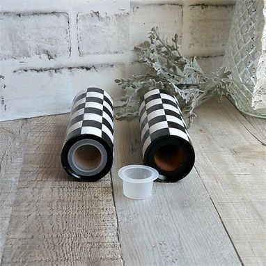 Buy Hand Crafted Whimsical Checks Tall Wood Salt & Pepper Shakers