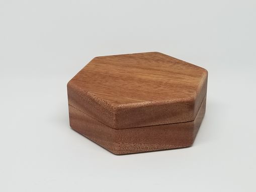 Custom Made African Mahogany "Honeycomb" Hexagonal Hardwood Dice Box For Polyhedral Dice