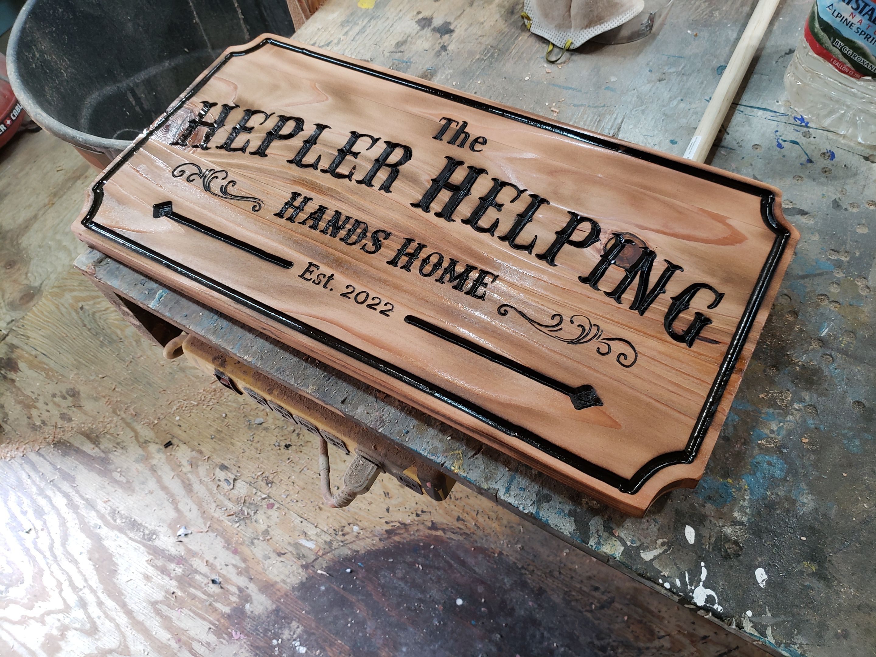 Custom Personalized Routed Western Style House Sign by Bison Peak
