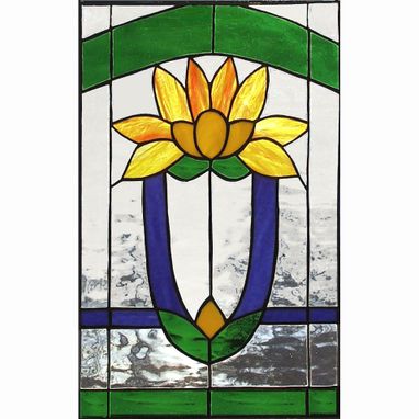 Custom Made Lotus Flower - Stained Glass Cabinet Insert