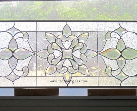 Custom Made Room Divider - Beveled Glass With Clear Textured Glass