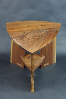 Custom Made Black Walnut Slab Triangle Tables