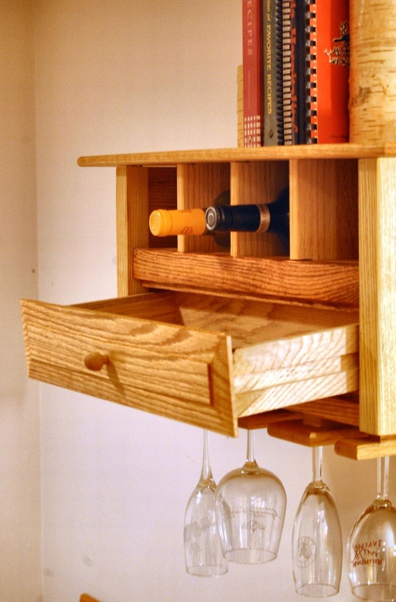 Buy Hand Made Wall Hanging Wine Rack / Bookshelf, made to order from