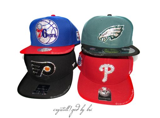 Custom Made Philadelphia Phillies Mlb Crystallized Snapback Baseball Cap Genuine European Crystals Bedazzled