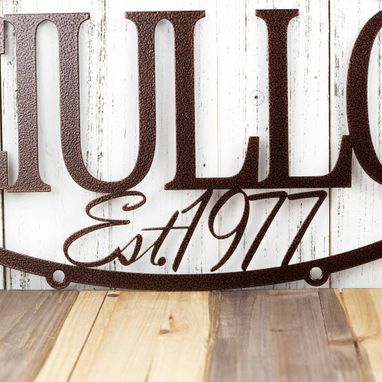 Custom Made Custom Family Name Established Year Oval Metal Sign, Laser Cut Steel, House Sign, Family Gift