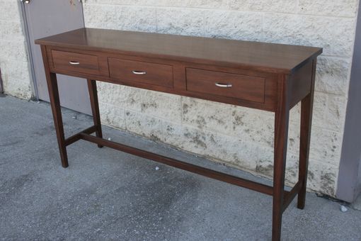 Custom Made Mahogany Shaker Style Minimalist Console Table Handmade In Tennessee