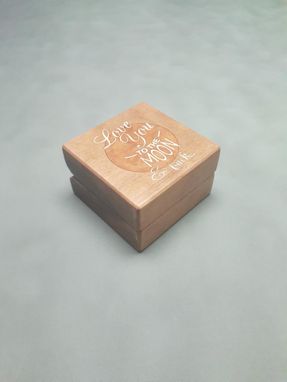 Custom Made Inlaid Ring Box, Love You To The Moon And Back. Free Engraving And Shipping. Rb-68