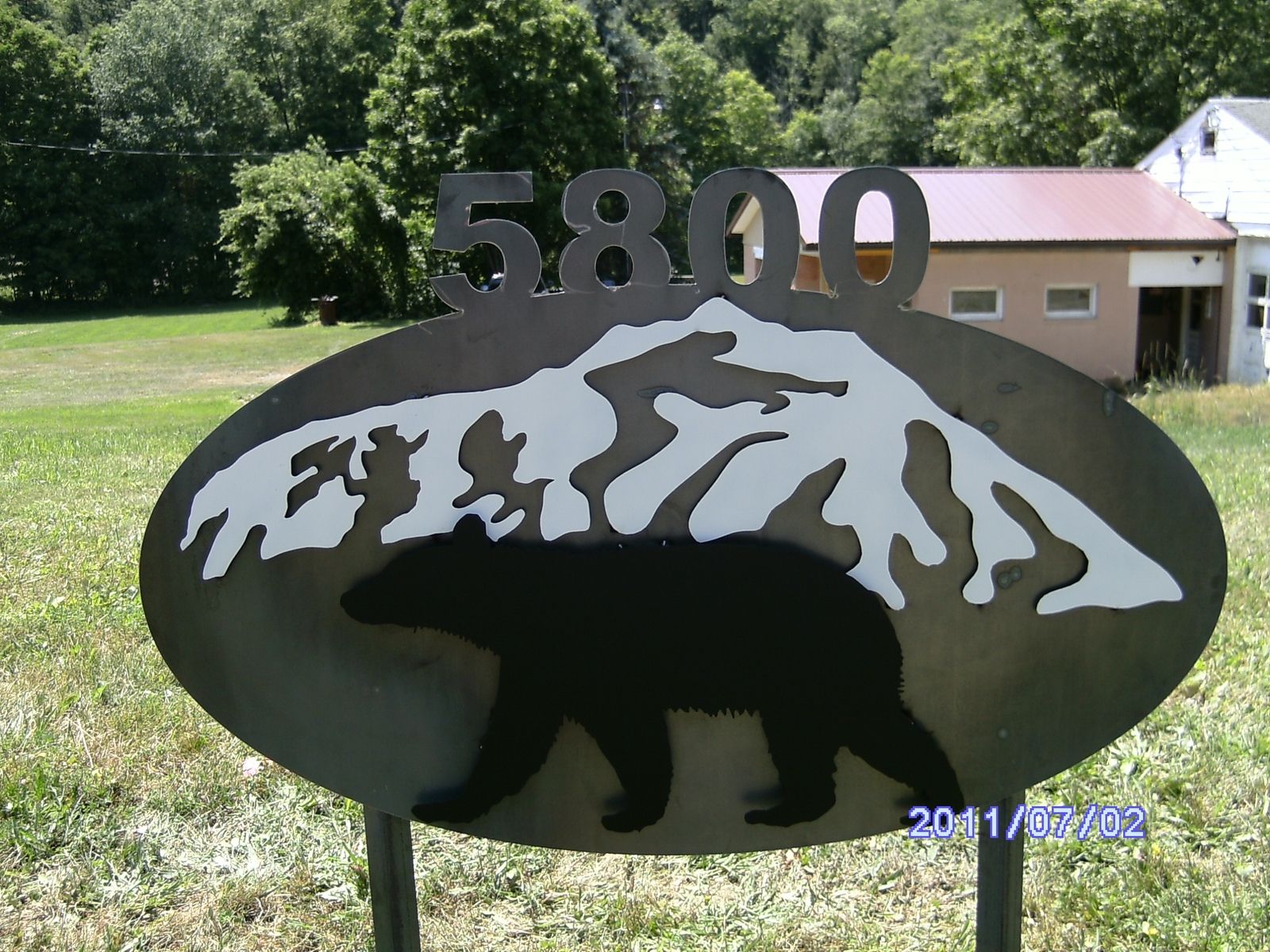 Handmade Address Sign by Steel & Stone Works