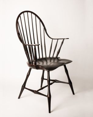 Custom Made Continous Arm Windsor Chair, Red Details