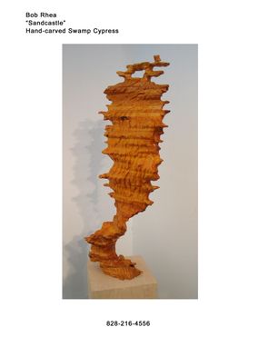 Custom Made Hand-Carved Wooden Sculpture "Sand Castle"