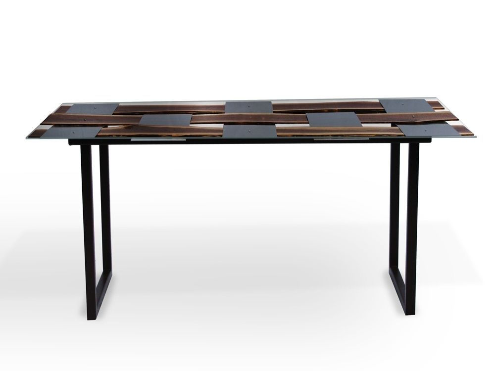 Custom Wood + Metal Weave Dining Table by john begin