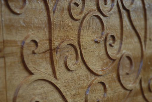 Custom Made Door - Mahogany - Hand Carved "Wrought Iron" Design