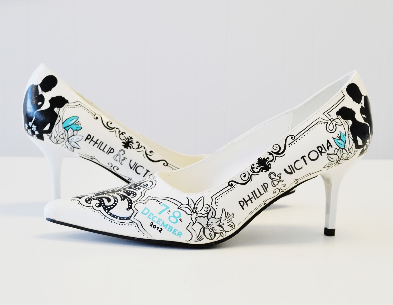 Hand Made Hand Painted Wedding Shoes - Bridal Shoes - Hand Painted ...