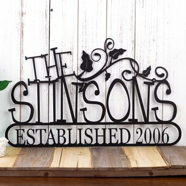 Custom Made Established Family Name Sign, Metal Sign Personalized Outdoor, Wedding Gift, Last Name Sign For Wall