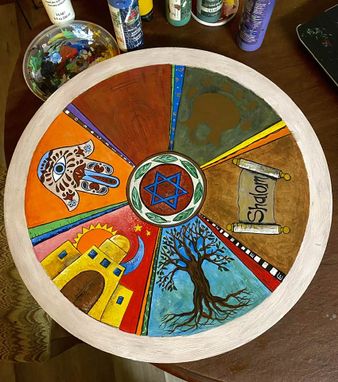 Custom Made Persibakuzed, Lazy Susan, Painted With Images Of Your Choice