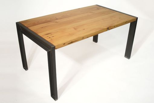 Custom Made Reclaimed Douglas Fir And Steel Table