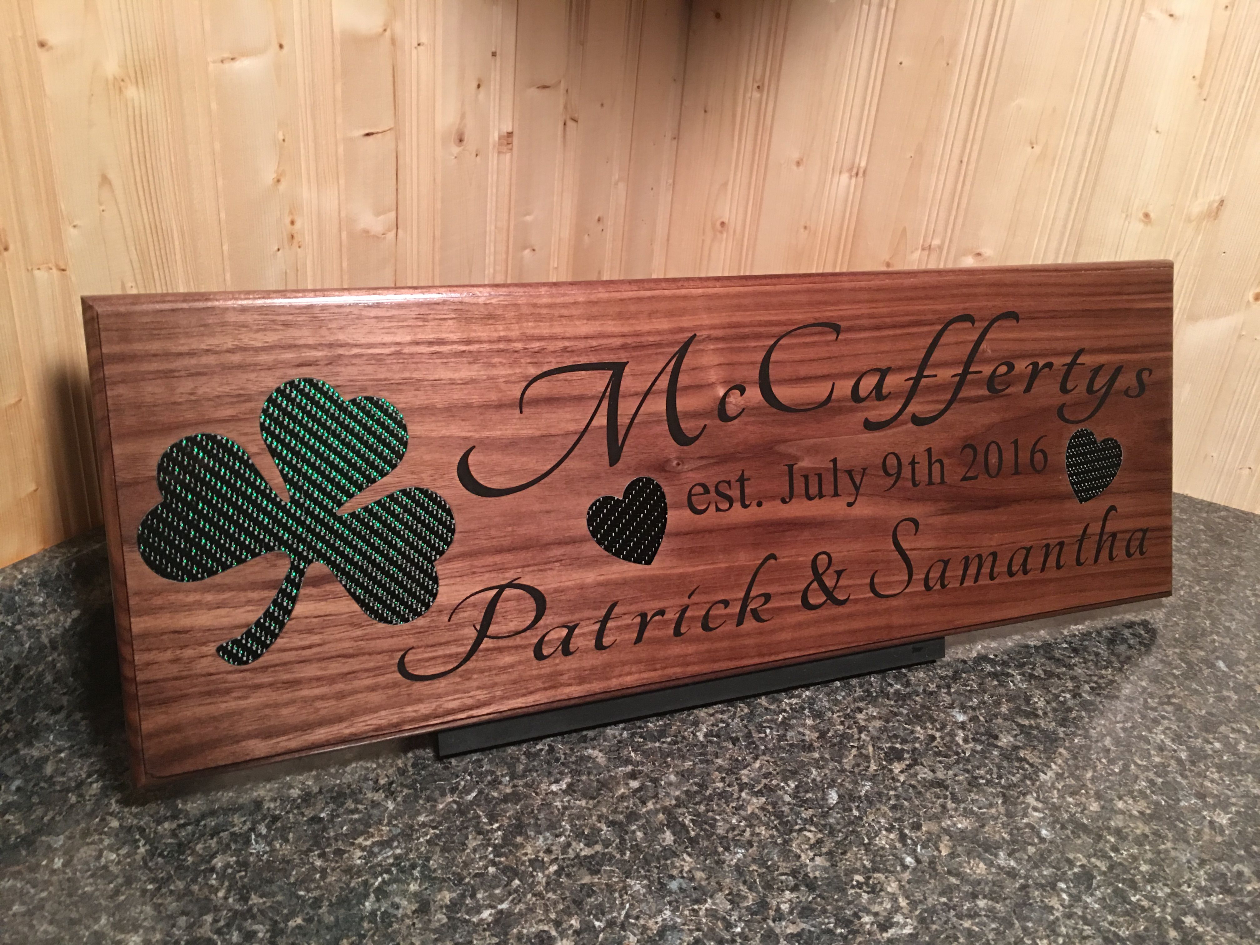 Buy Hand Made Personalized Name Sign Custom Carbon Fiber Inlay Carved