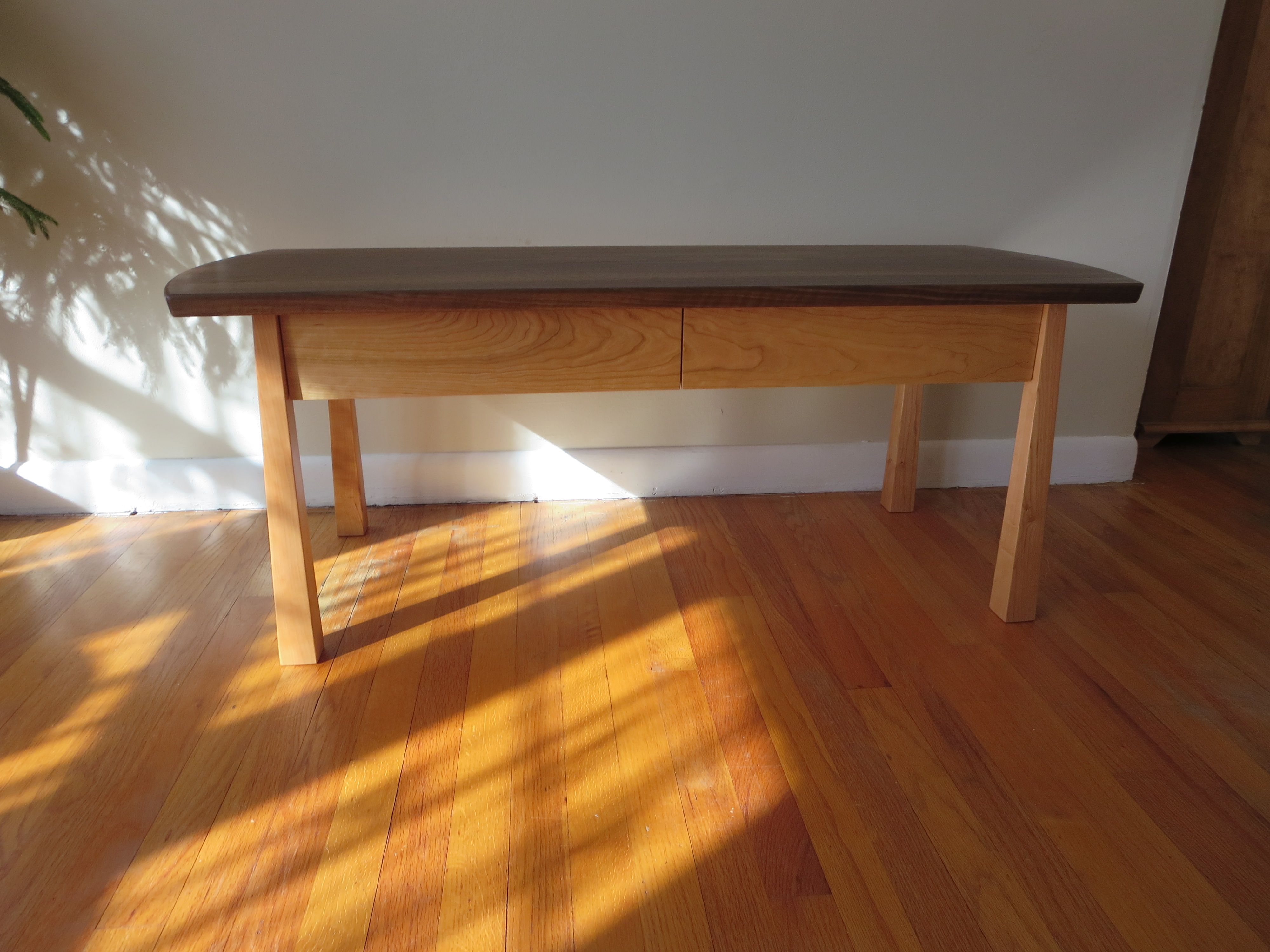 Hand Made Walnut And Cherry Coffee Table by Dan Fabian Custom Furniture