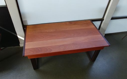 Custom Made Sapele And Wenge Lift-Top Coffee Table