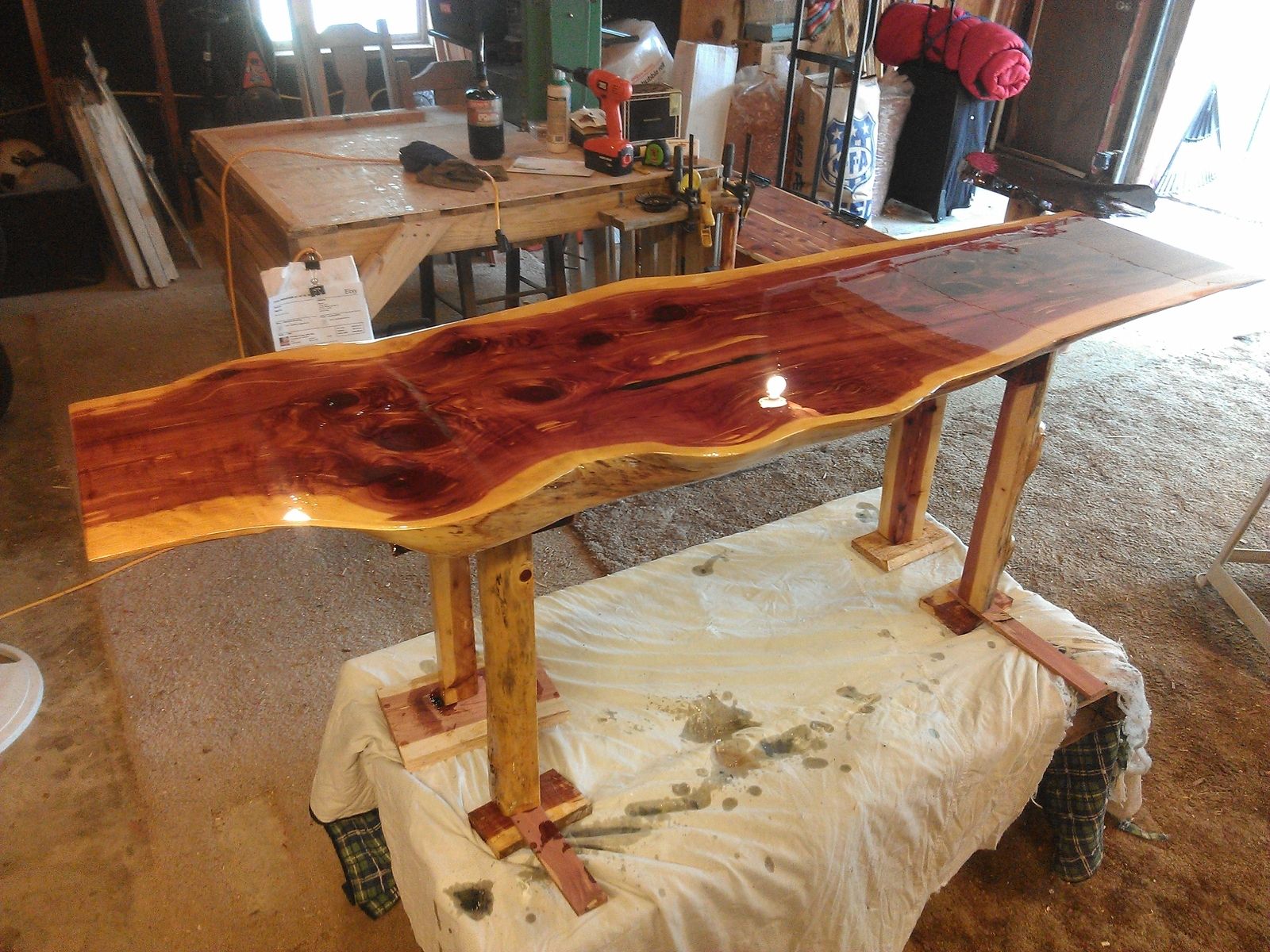 Custom Red Cedar Coffee Table by Cedar Furniture Lodge, LLC