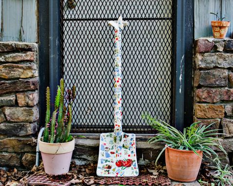 Custom Made Mosaic Garden Tool - Sculpture Fence Art - Decor Item