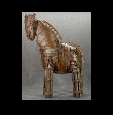 Custom Made Trojan Horse Small Metal Sculpture